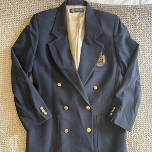 Austin Reed 100% Wool Navy Blazer with Gold Buttons